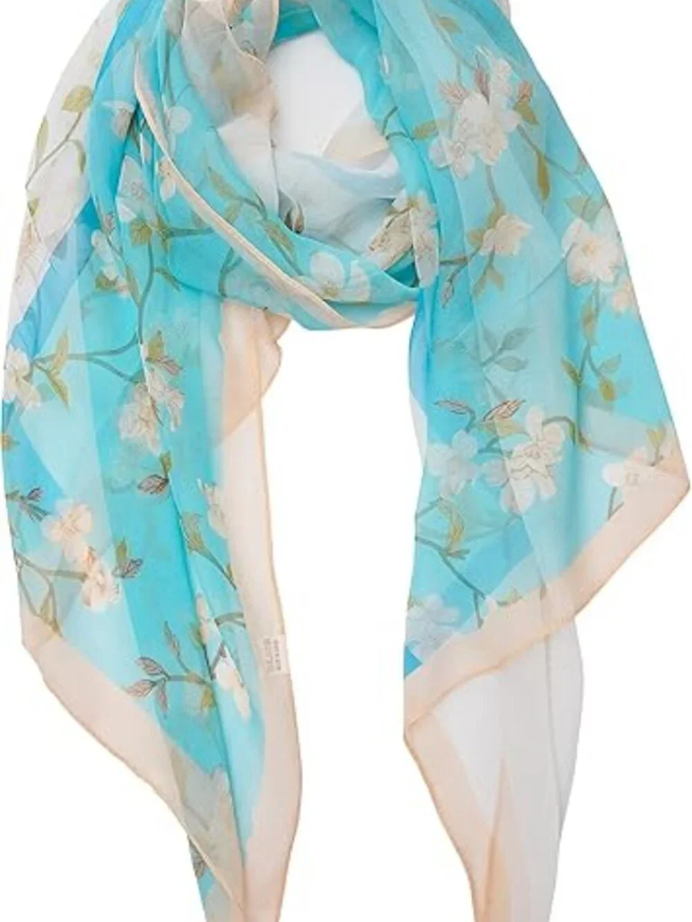 Women's Summer Shawl Scarf Wrap Beautiful Floral Pattern‎ Lightweight New !!